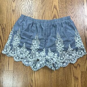 Living Doll 100% Cotton Embroidered Shorts M